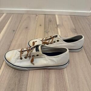 Sperry white canvas sneakers Sz 10  #sneakers #canvas